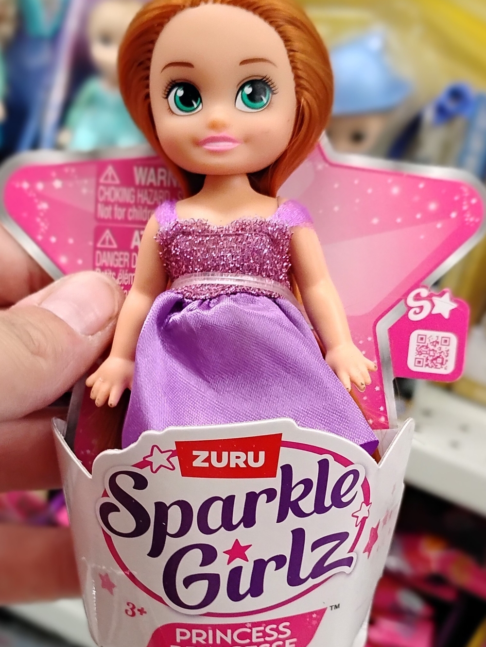 Girls' Sparkle Girlz Purple Princess Doll - Red Hair